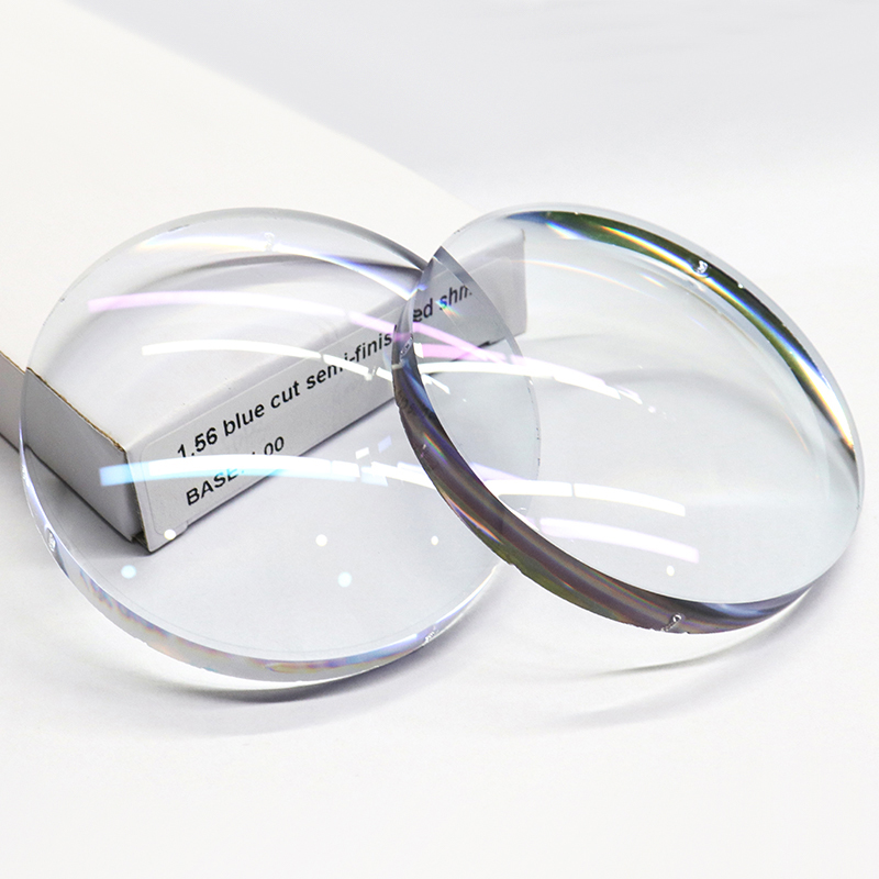 Полуфабрикатная однофокальная линза с синим блоком 1,56